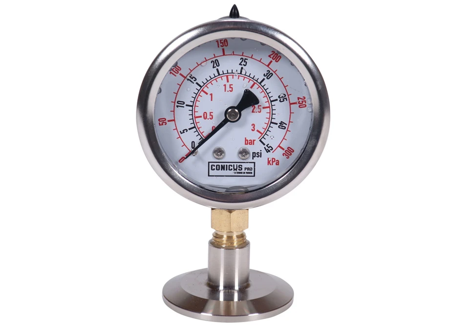 Brewolution 1.5" Tri-Clamp Manometer 0-3 Bar