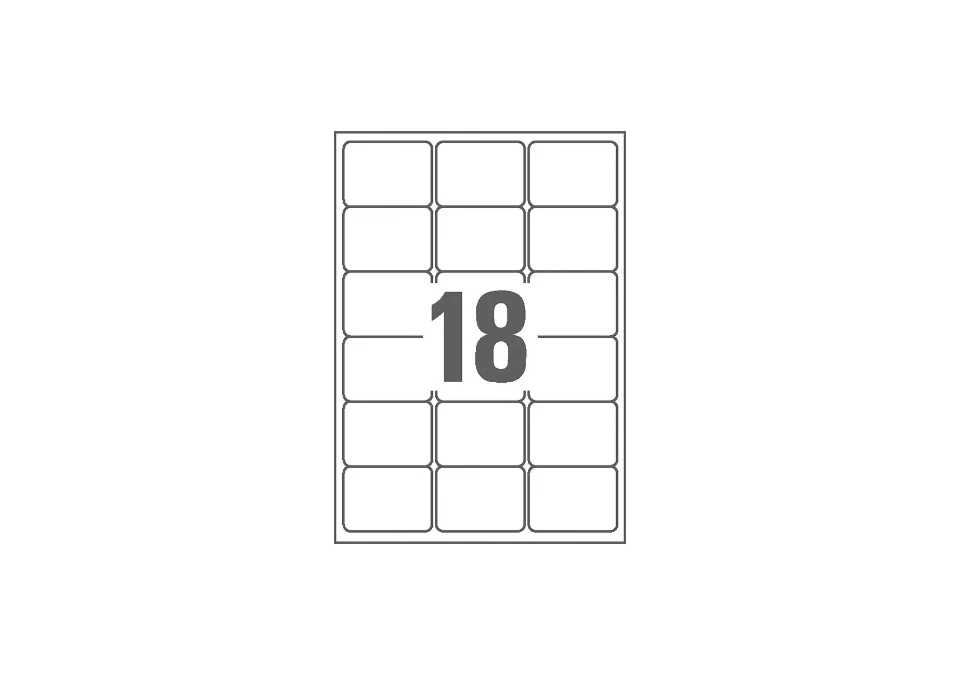Multi-purpose labels 63,5x46,6mm 1800-pack